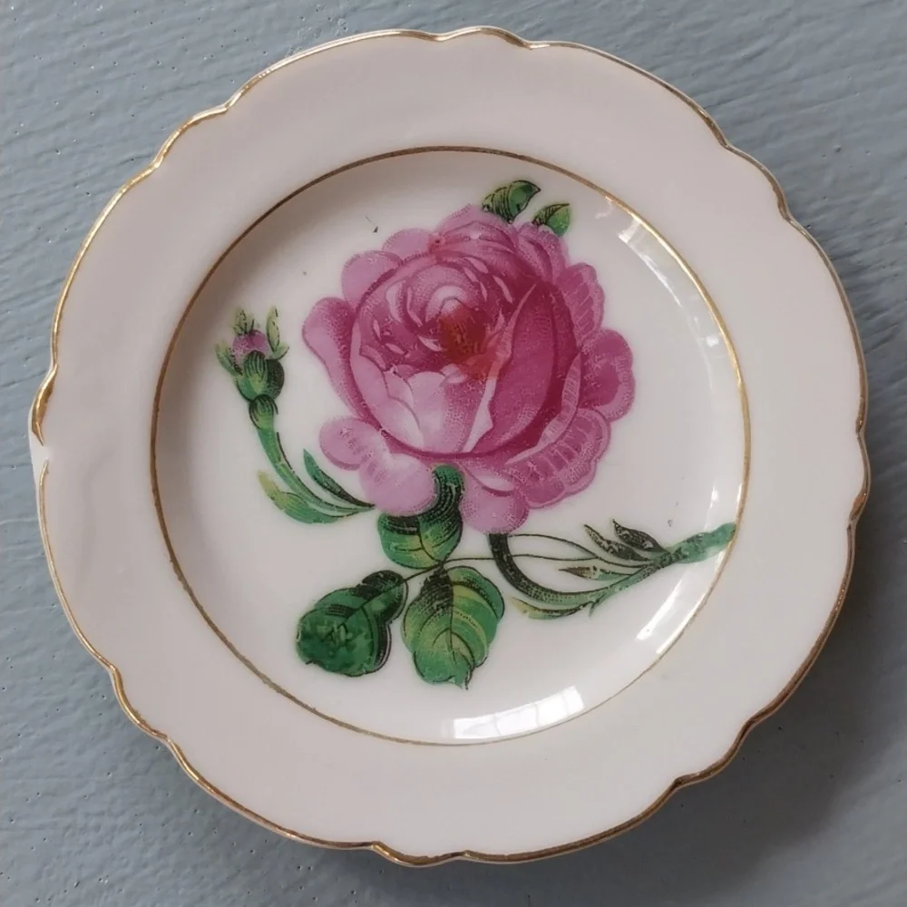 Floral Porcelain 3 Piece Plate Set - Perfect As A Ring Dish - Picture 2 of 6